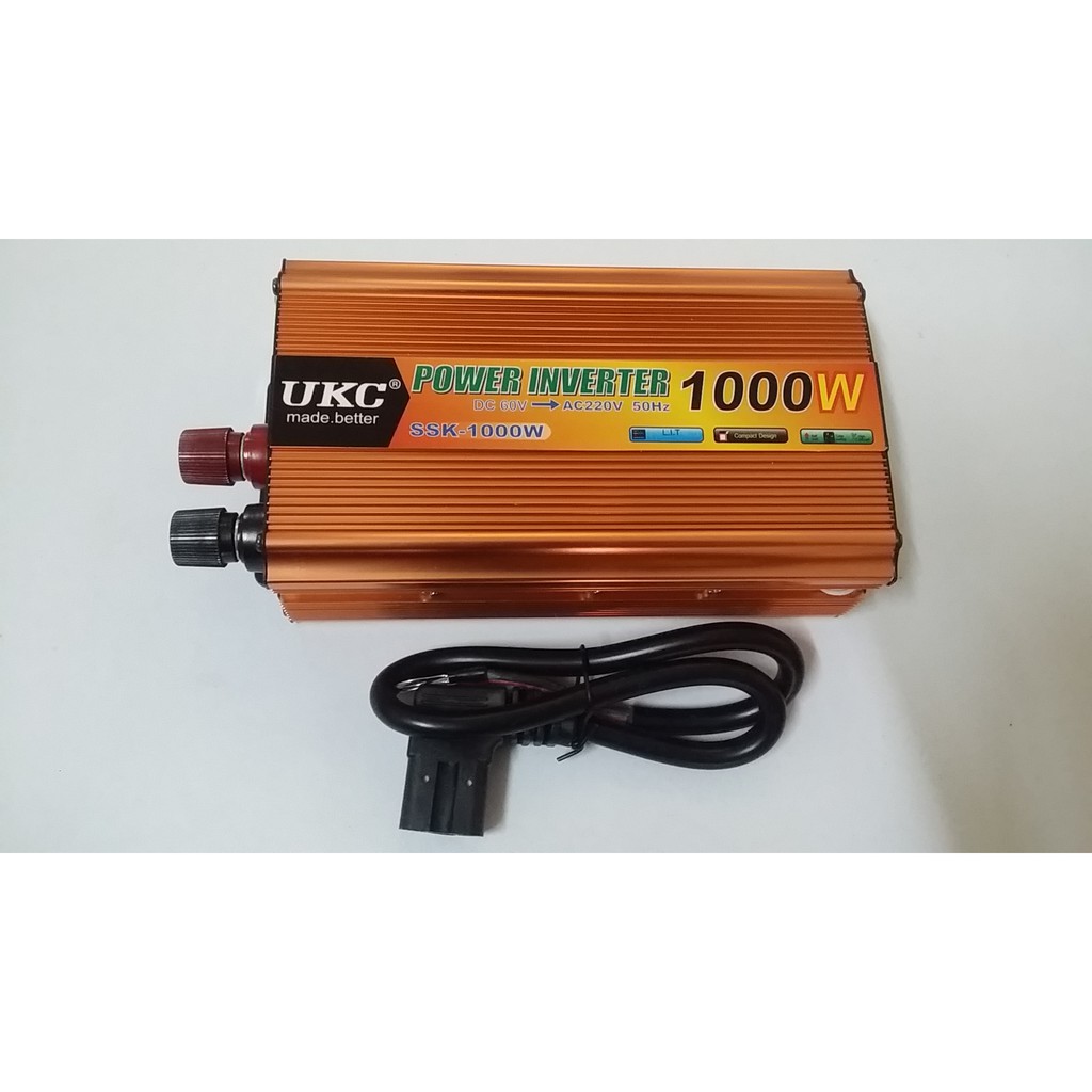 Inverter 12V kích điện đổi điện 1000W modified sine 24V, 48V, 60V lên 220V