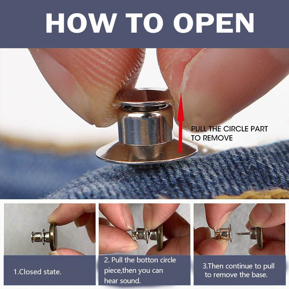 Nút May Quần Jean Giảm Eo Có Thể Tháo Rời Tùy Chỉnh Tiện Dụng