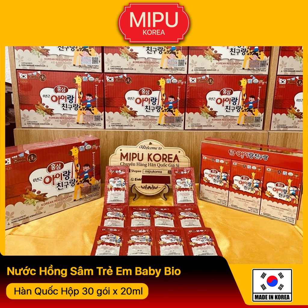 Nước Hồng Sâm Trẻ Em Baby Bio Hàn Quốc Hộp 30 gói x 20ml