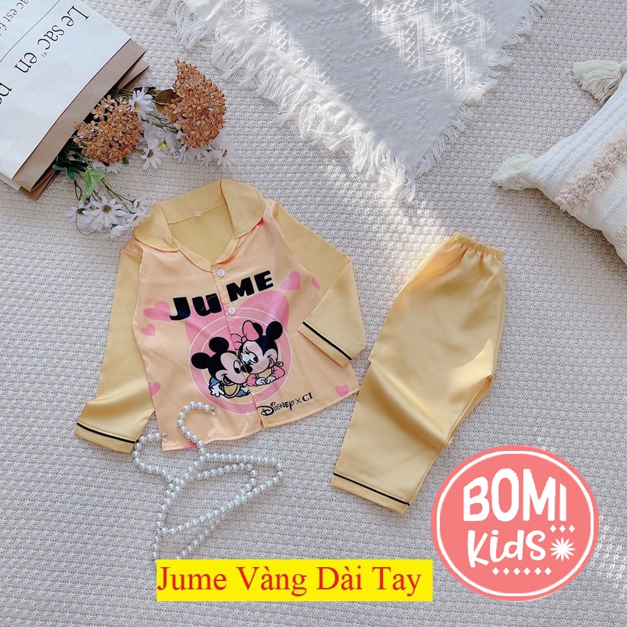 [ 6kg -40kg] Đồ Bộ Bé Gái Mặc Nhà dài tay cao cấp Pijama Lụa Cao Cấp Cho Bé