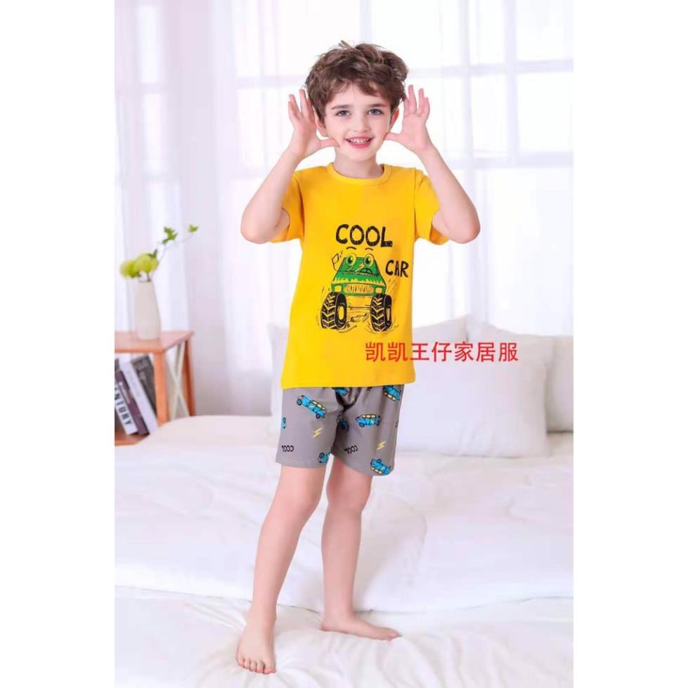 (Xả, thanh lý) Bộ cộc tay bé trai 8-25kg - Bộ cotton Quảng Châu xuất hàn Kaikai Cộc tay 0-4 tuổi