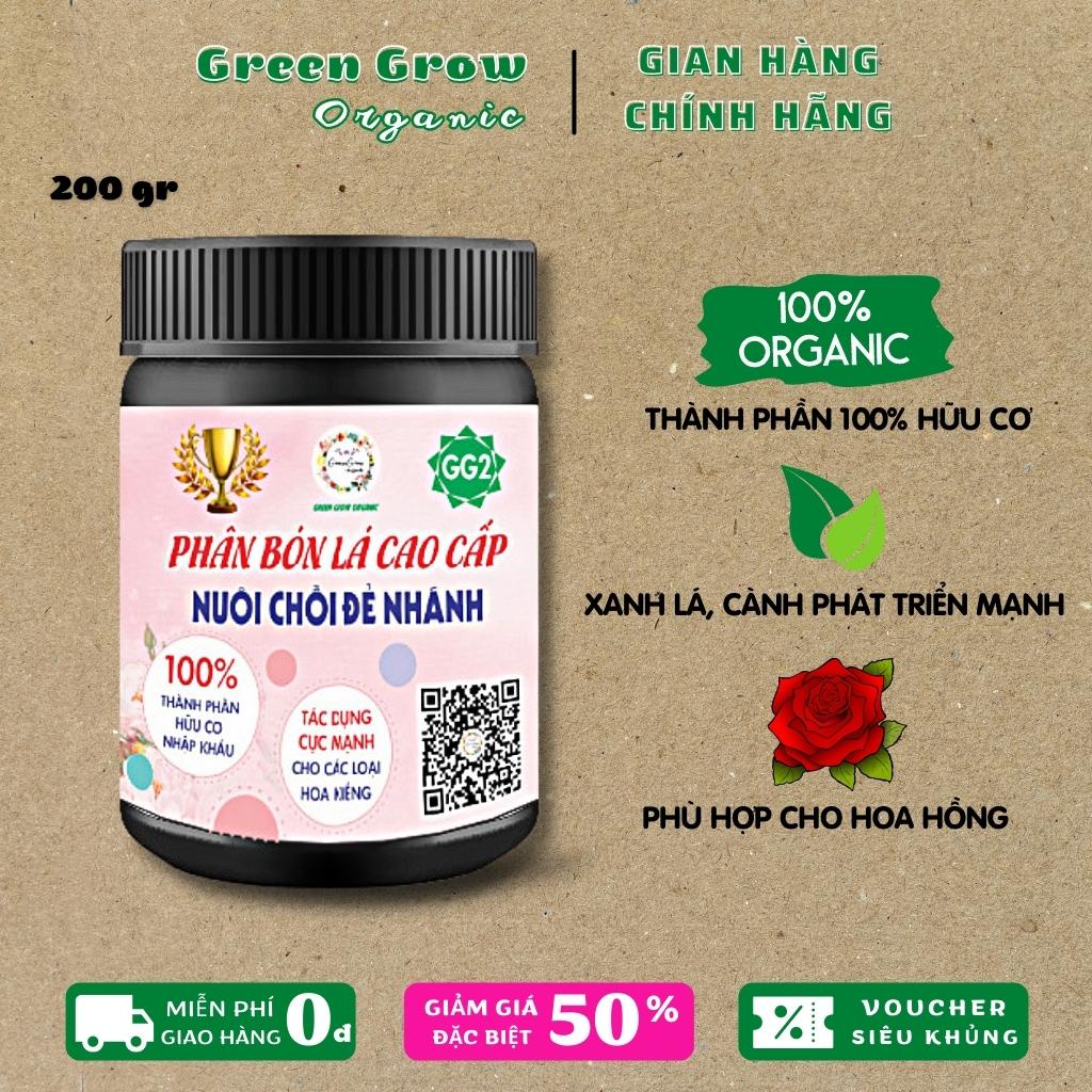 Phân bón lá dưỡng mầm hoa hồng Green Grow Organic nuôi chồi đẻ nhánh phục hồi xanh lá cho cây hoa kiểng MS109