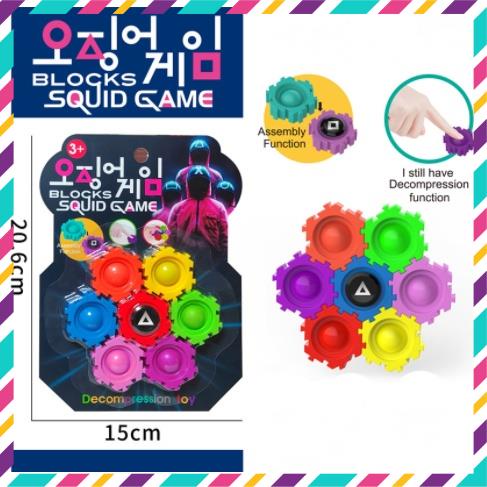 Con quay Spinner lắp ráp thông minh kết hợp đồ chơi POP IT siêu độc đáo