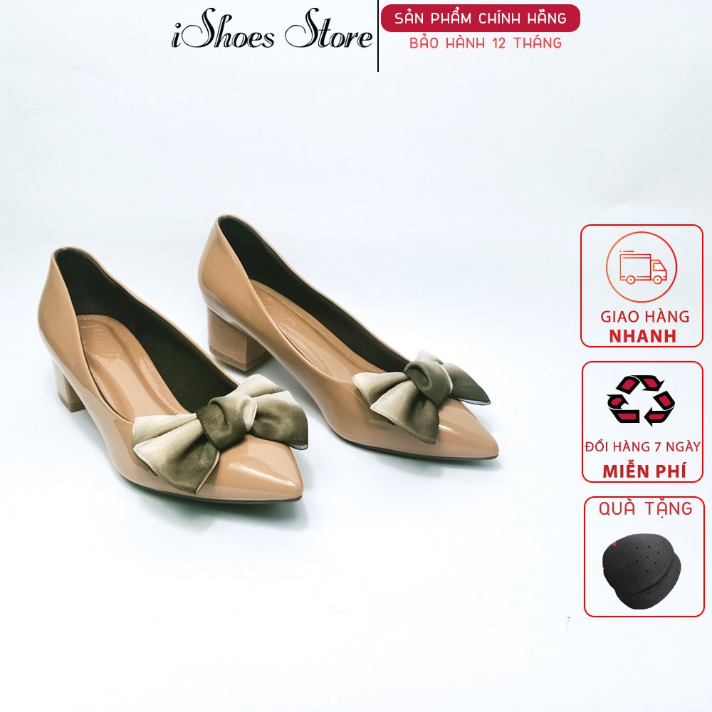 Giày cao gót MONA nơ đế vuông 3cm siêu xinh - D805