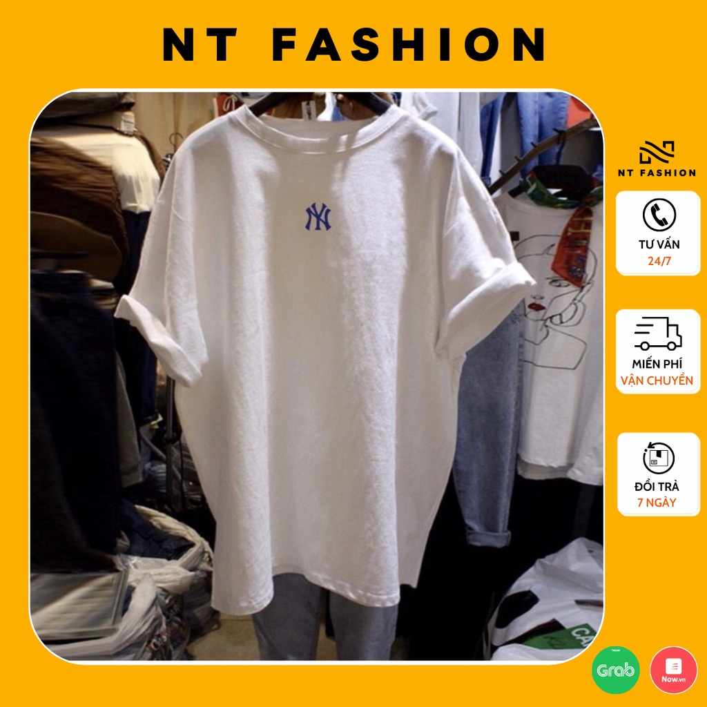 Áo thun tay lỡ nam nữ, Áo phông Unisex phong cách đường phố họa tiết chữ NY cực chất