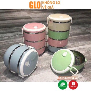 Cặp lồng giữ nhiệt 4 tầng lúa mạch dung tích 2800ml