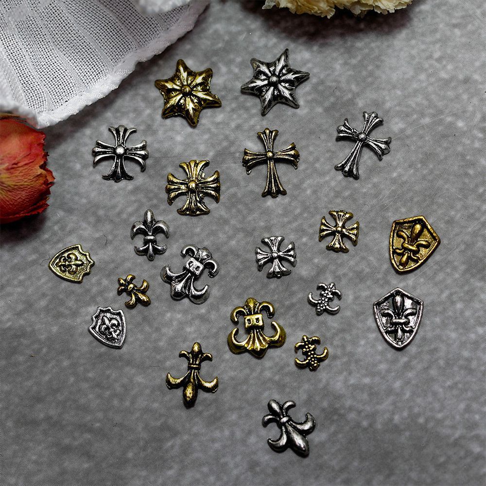 [Hàng mới về] Set 50 phụ kiện trang trí móng tay hình 3d bằng hợp kim