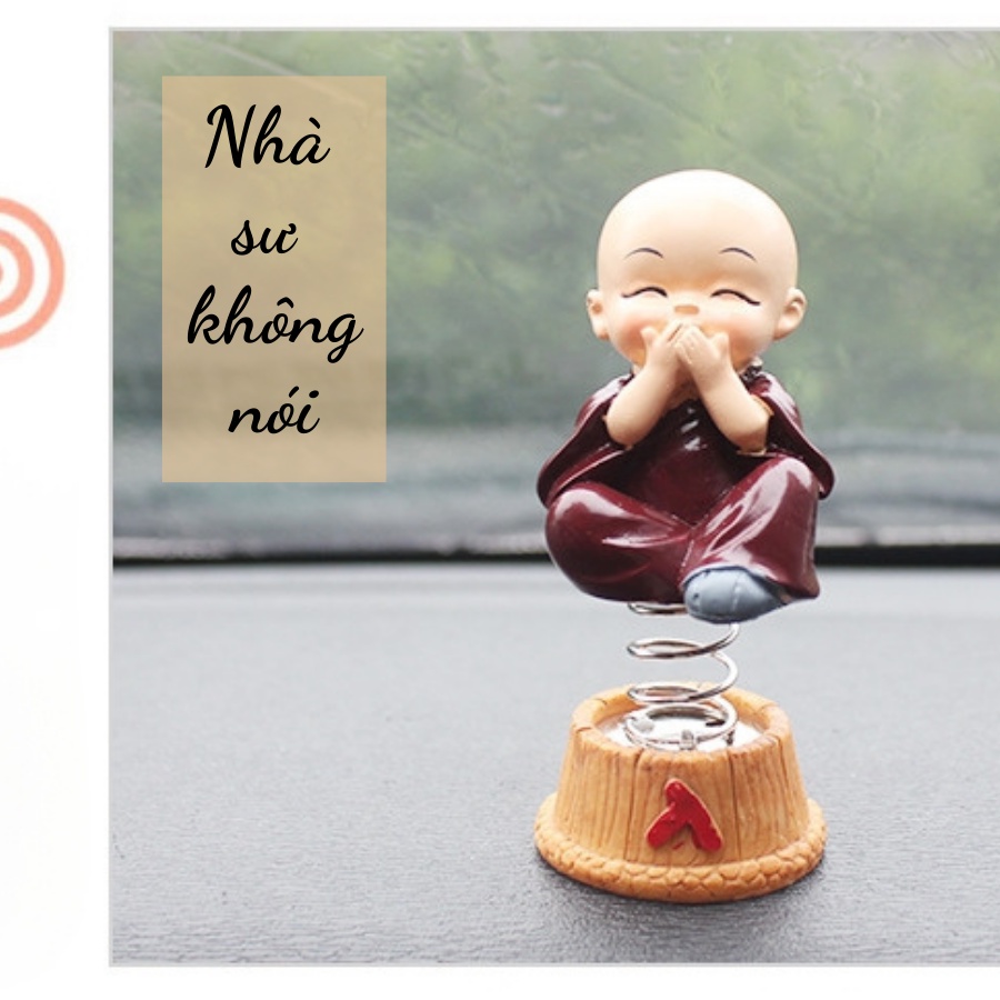 Nhà Sư Trang Trí Ô Tô Búp Bê 4 Nhà Sư Lắc Đầu Dễ Thương Trangdiemxe By-212