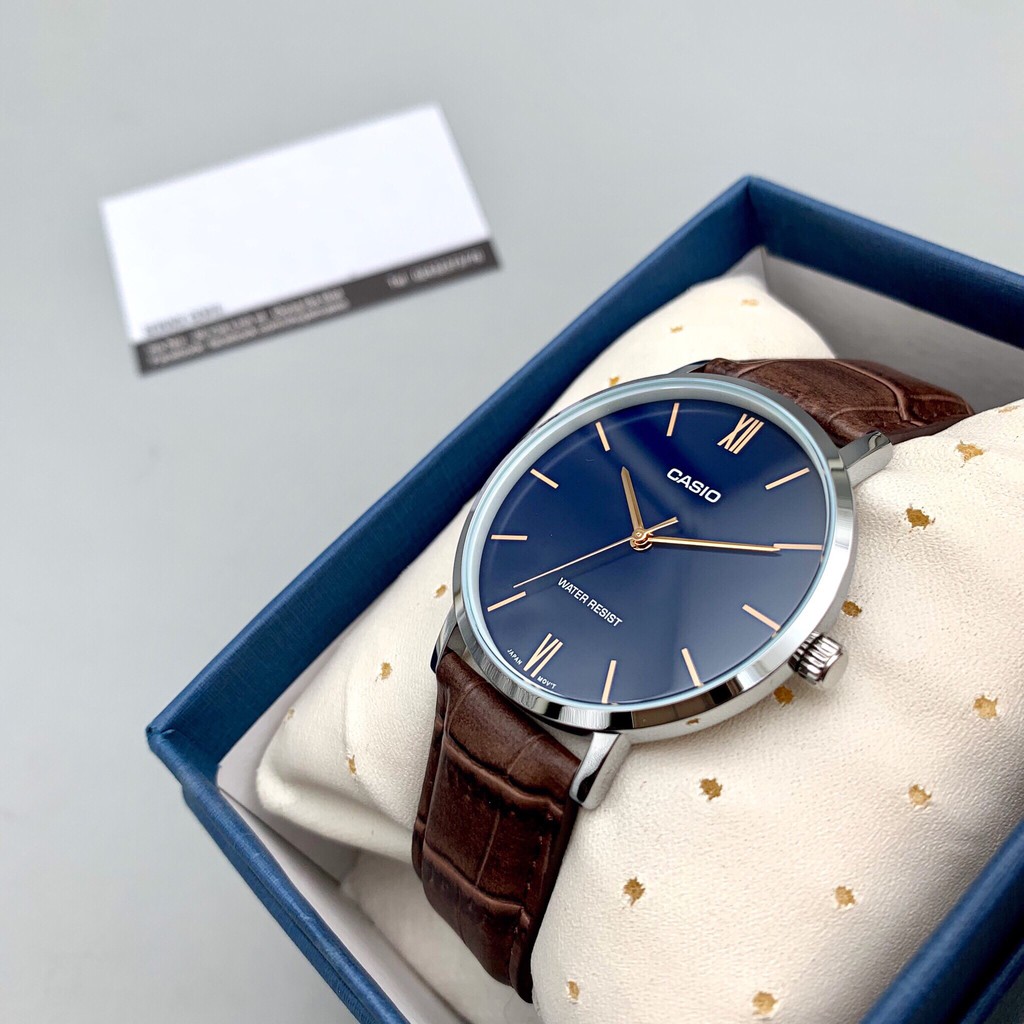 Đồng hồ nam dây da Casio Anh Khuê MTP-VT01L-2BUDF