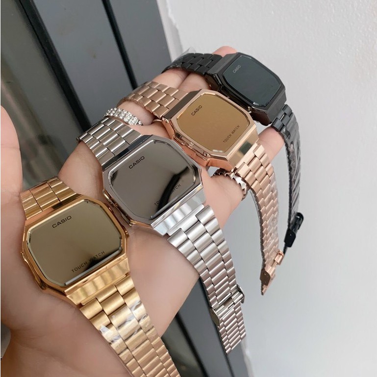 Đồng hồ unnisex nam nữ Tráng gương full LED cảm ứng cao cấp, dây thép sang trọng cho giới trẻ - STORE GSHOCK
