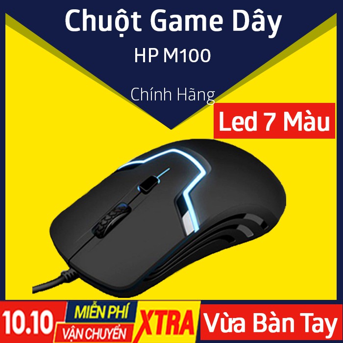 Chuột chơi game M100 - chính hãng HP, Đèn led, Chuột máy tính gaming dây 1.5 mét