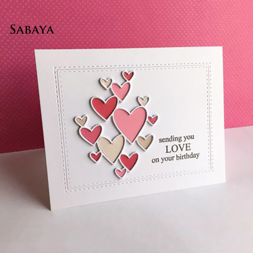 Khuôn Cắt Giấy Làm Từ Kim Loại Hình Trái Tim Cách Điệu Trang Trí Scrapbook