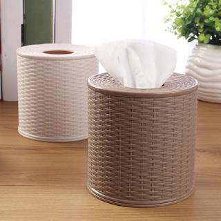 [Tối Giản] Hộp Đựng Khăn Giấy Cuộn Ống Đan Mây Tươi Mát Kiểu Đan Mây Hình Tròn Để Bàn Nhà Bếp / Phòng Tắm / Văn Phòng