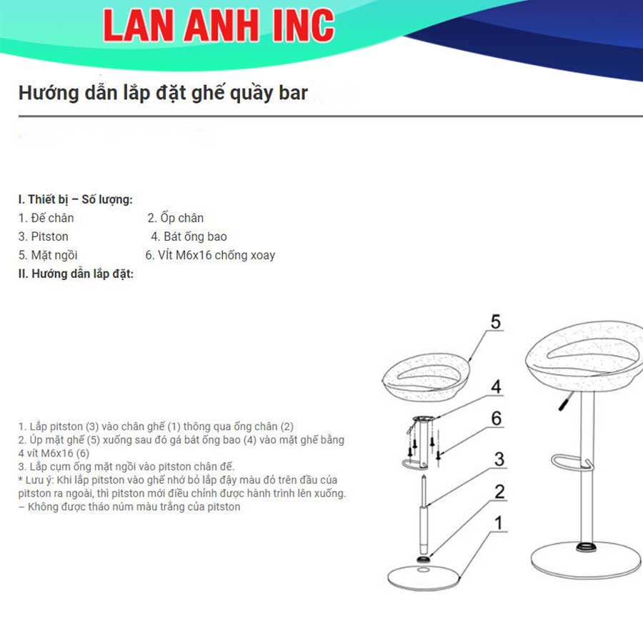Ghế quầy bar xoay cao chân inox đẹp nhập khẩu giá rẻ LAGB-03