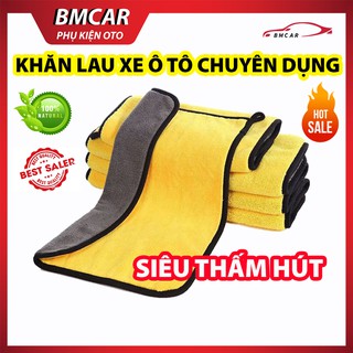 Khăn Lau Xe Ô Tô Chuyên Dụng Microfiber Siêu Thấm Hút, Siêu Mịn, Không Xù Lông