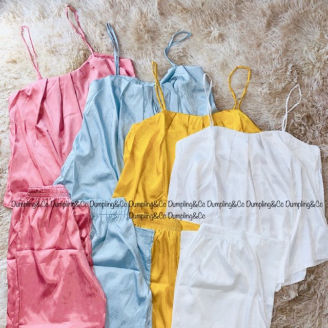 Set lụa áo 2 dây quần dài (HÀNG CÓ SẴN)