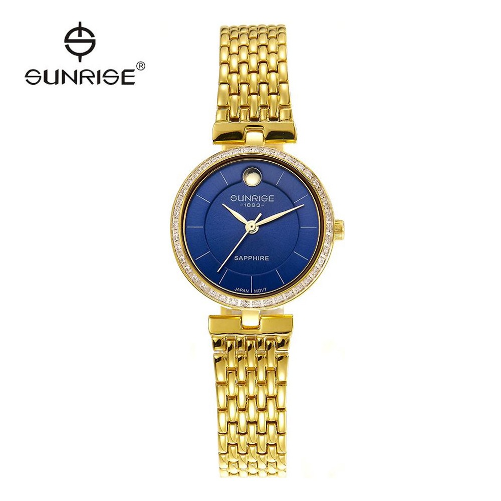 Đồng hồ Sunrise nữ chính hãng Nhật Bản L9967AA.G.X - kính saphire chống trầy - Đá Sw