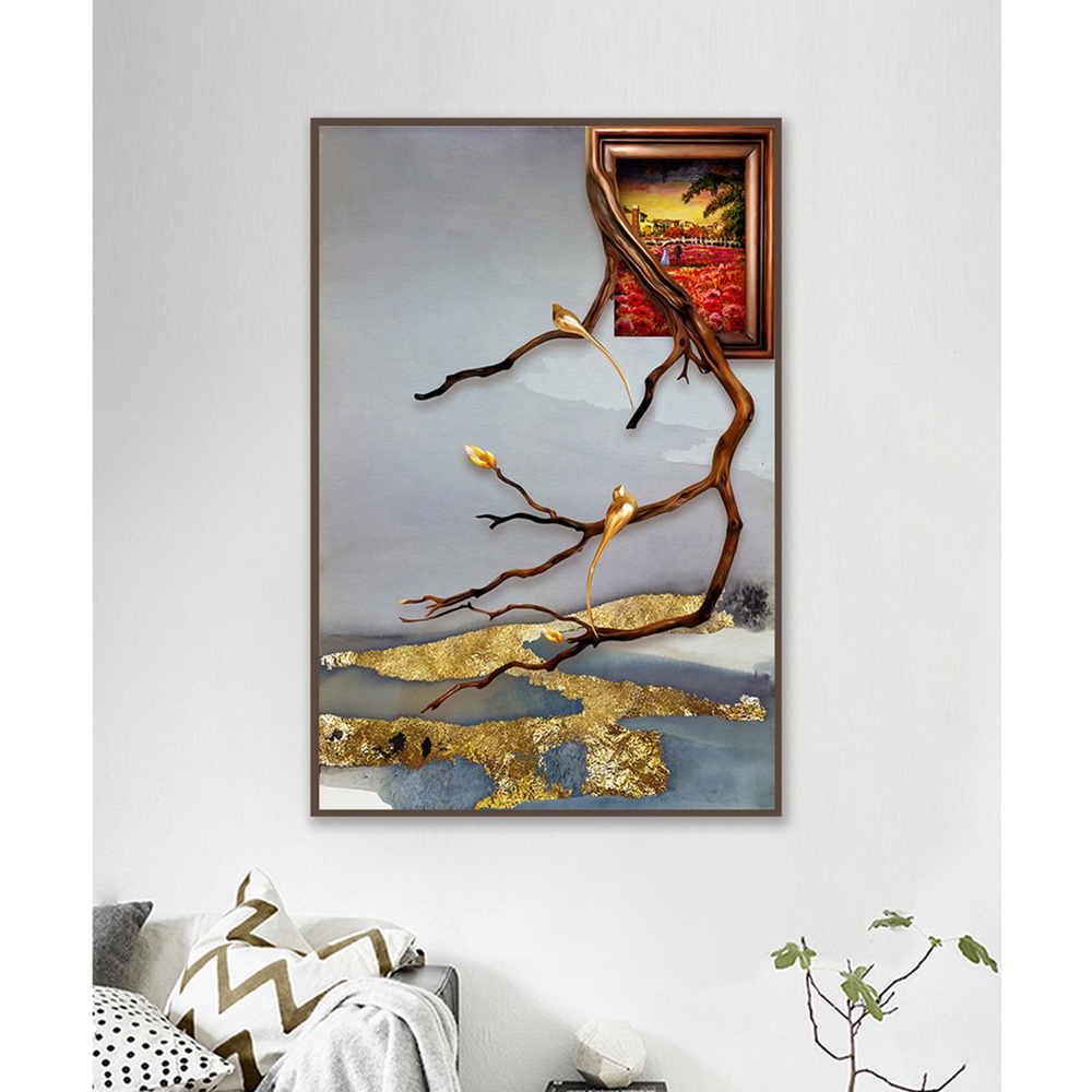In hình ép gỗ Laminate TRANH TRỪU TƯỢNG - Mẫu 38 (1 HCN 40x60, 50x75, 60x90). In ảnh theo yêu cầu