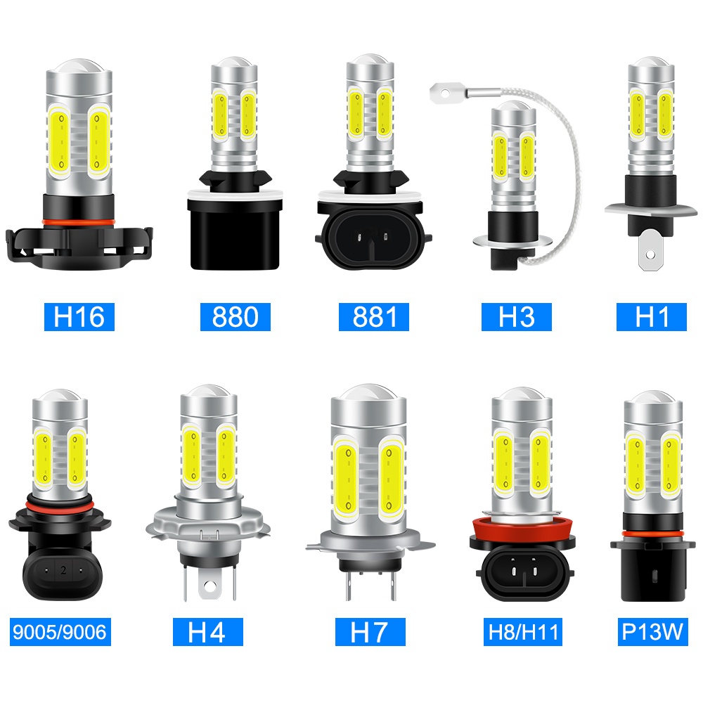 1 Đèn Pha LED Canbus H1 H3 H4 H7 H8 H9 H16 9005 HB3 9006 HB4 880 881 P13W H11 Chuyên Dụng Cho Xe Hơi Xe Máy
