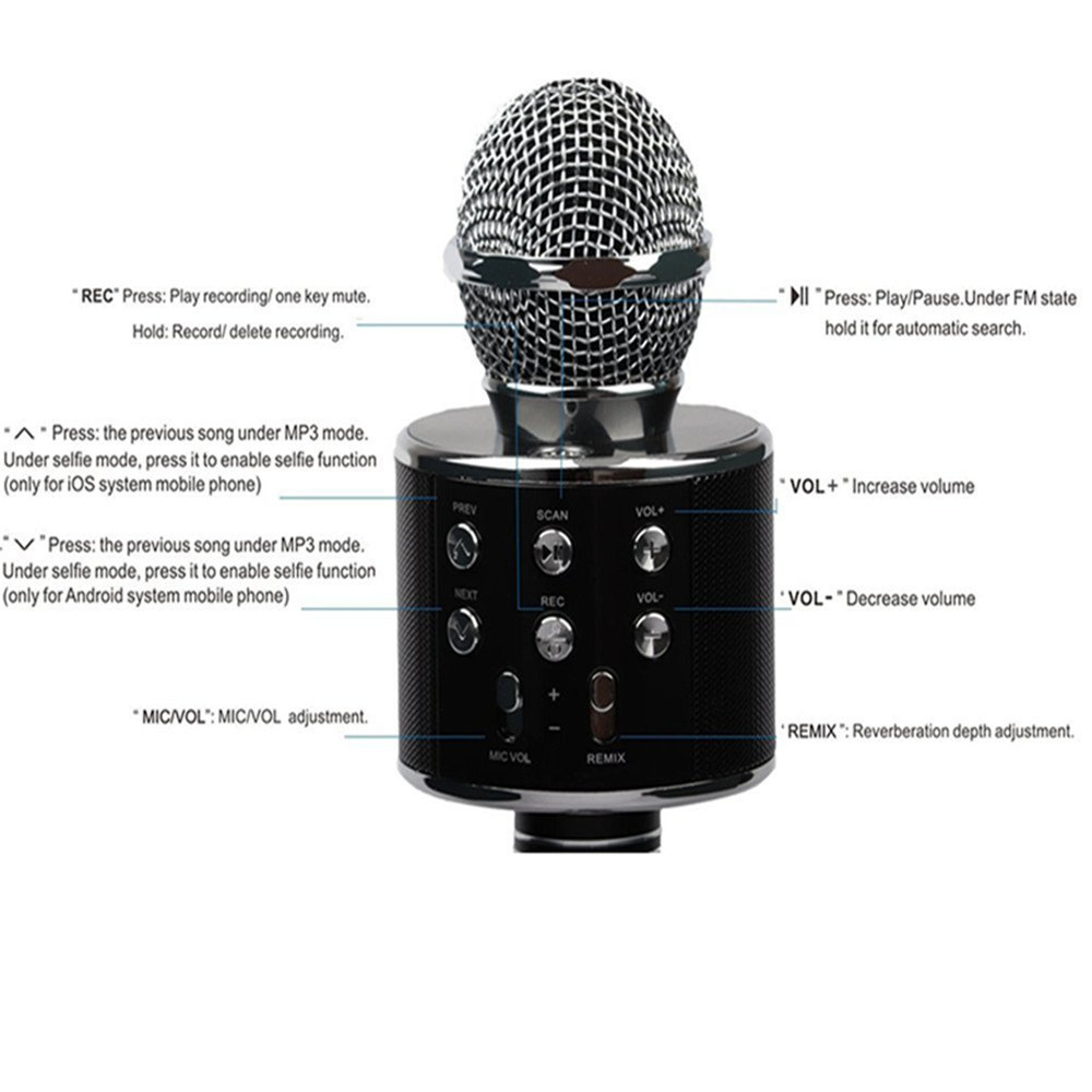 Micro Không Dây Ws858 Kết Nối Bluetooth Có Giá Đỡ