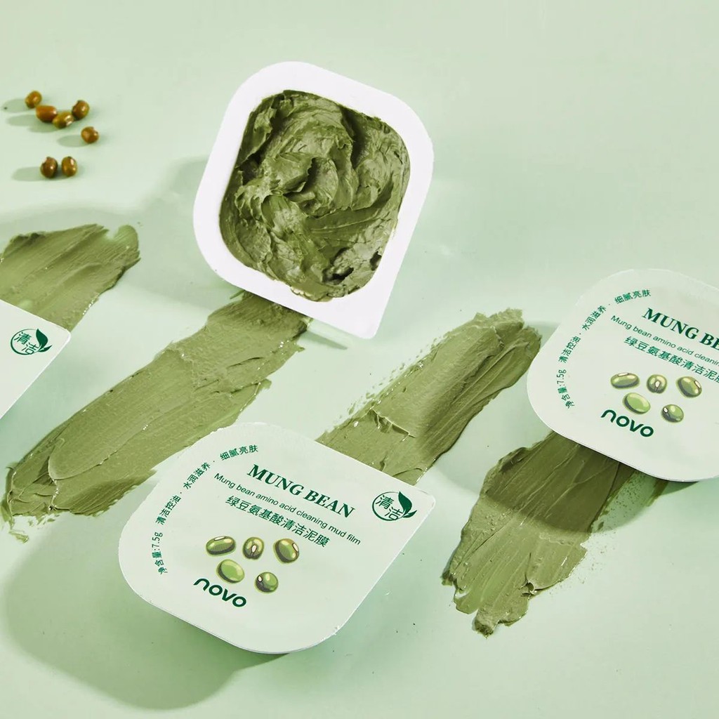 NOVO Mask Mung Bean Deep Cleansing Moisturizing Smearing Mask Mud Mask Cream Oil Controlling Pore Students