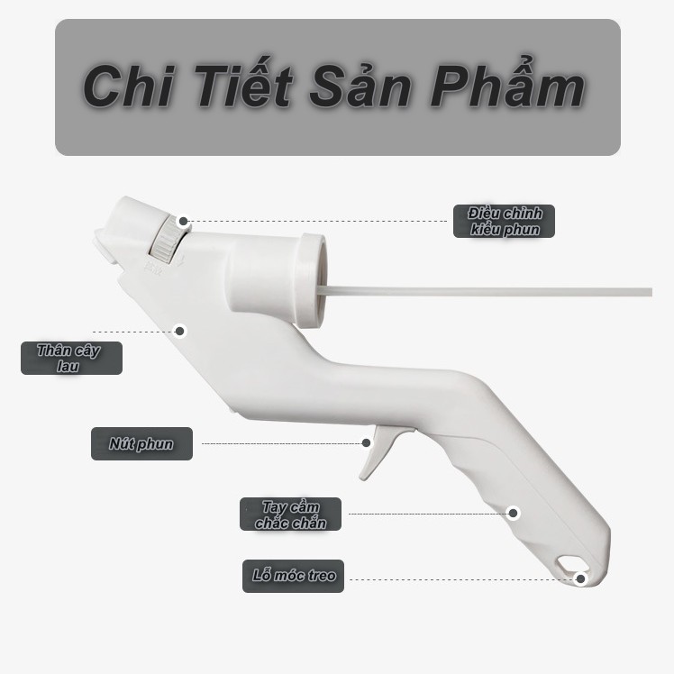 Cây lau Vệ Sinh cầm tay nhà cửa tích hợp bình xịt nước với 4 chức năng  Multipurpose Scraper