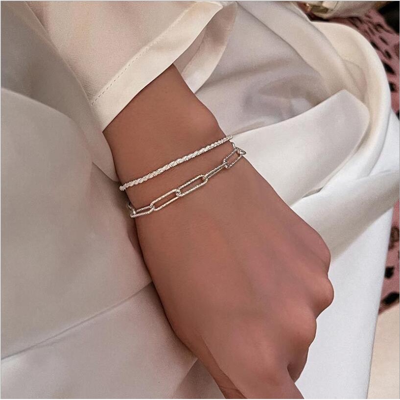 Vòng Tay Bạc Trơn Thời Trang Cho Nữ bingo