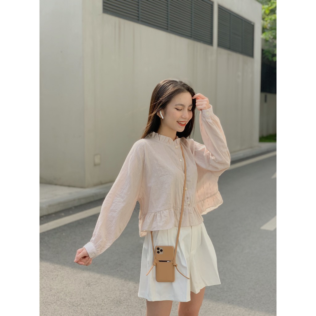 áo kiểu pepplum cổ trụ bèo 0204 TKA270 LOLLIE STUDIO