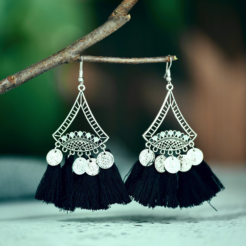 Khuyên tai tua rua bông tai boho nữ phong cách Âu Mỹ - Mã HT023