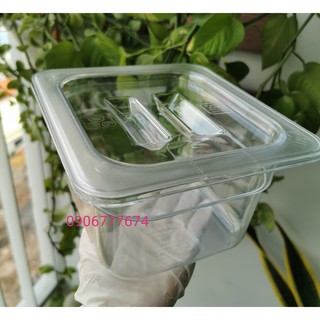 Tên: Bộ 2 khay Mika đựng topping GN 1/6 cao 10cm. Có nắp