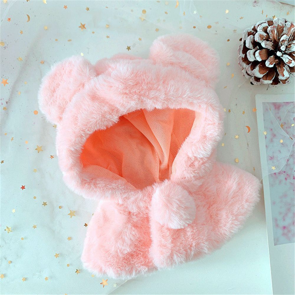 outfit doll 20cm Áo choàng vải lông thiết kế tai gấu đáng yêu mềm mại dành cho búp bê