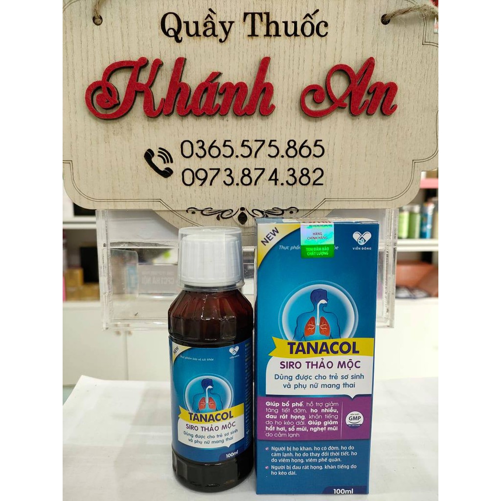 Siro ho dùng được cho trẻ sơ sinh và phụ nữ mang thai - Siro Thảo Mộc TANACOL chai 100ml