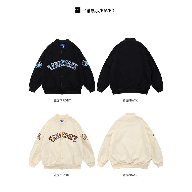 Khoác bomber kaki TENNESSEE Boin store áo bomber 2 lớp dày thêu from rộng cho cả nam và nữ unisex _ hình thật