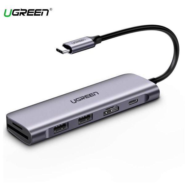 Cổng chuyển USB Type C to HDMI + USB 3.0*2 + SD/TF + PD Chính hãng Ugreen 70411