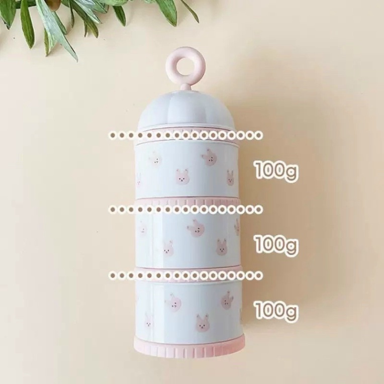 Hộp chia sữa chống ẩm 3 ngăn cao cấp phong cách Hàn Quốc cho bé