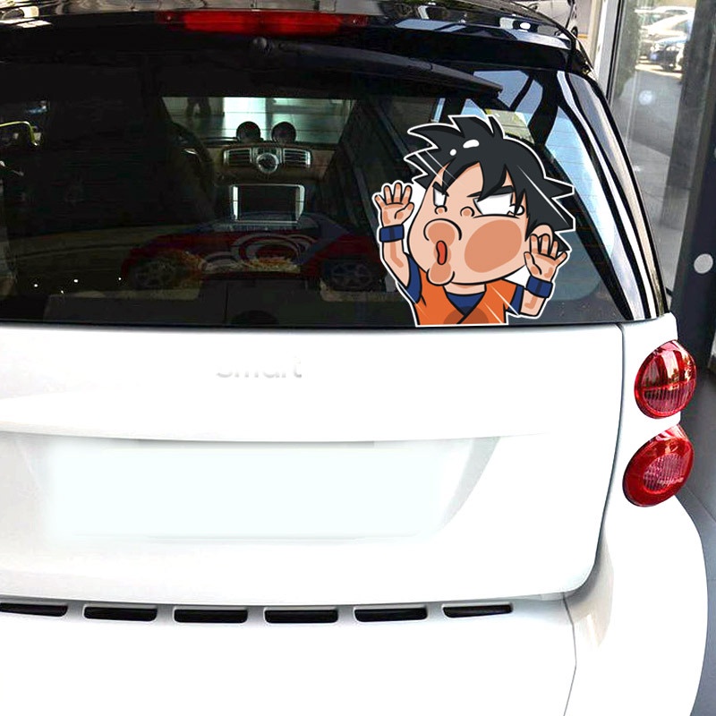 Chống Thấm Phản Quang!Miếng Dán Trang Trí Xe Ô Tô Hình Dragon Ball Hình Dán Xe Goku Super Saiyan. Vỏ Cào