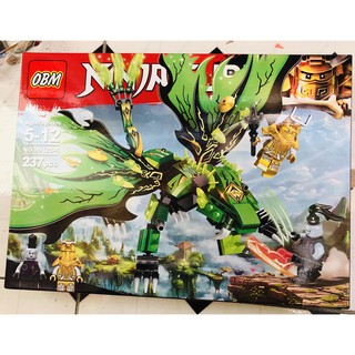Bộ lego Ninja cube rồng xanh lá (237 chi tiết)