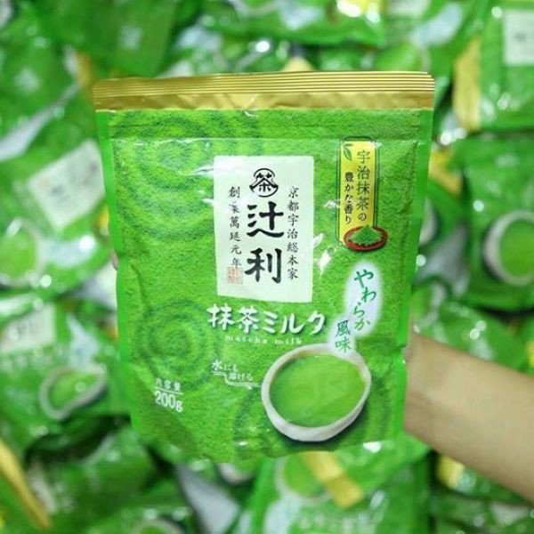 Bột trà xanh sữa Matcha Milk Tsujiri 200g - Nhật Bản