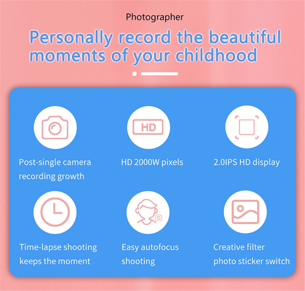 Máy chụp ảnh ngoài trời đồ chơi chống thấm nước 1080P màn hình HD 8 triệu điểm ảnh họa tiết hoạt hình cho trẻ em | BigBuy360 - bigbuy360.vn