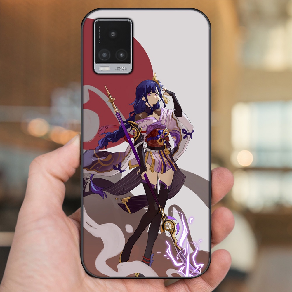 Ốp lưng Vivo V20 viền đen in hình Raiden Shogun Genshin Impact