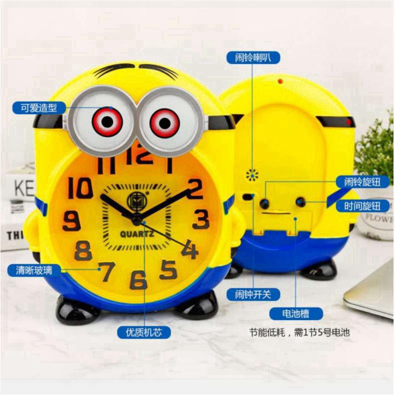 (Sỉ cực rẻ) (Có Video) ĐỒNG HỒ BÁO THỨC ĐỂ BÀN KẺ TRỘM MẶT TRĂNG MINION - ĐỒNG HỒ ĐỂ BÀN BÁO THỨC