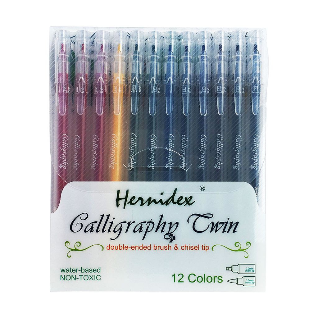 Bút viết thư pháp hai đầu Hernidex Calligraphy Twin- Brush/Chisel Tip - Màu tím (Violet)
