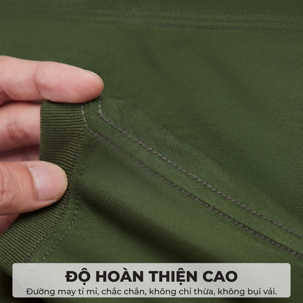 Áo Thun Nam POLYS Cổ Tròn Chất Cotton 100% Co Giãn 4 Chiều Dày Dặn Ít Nhăn Thấm Hút Tốt T-Shirt