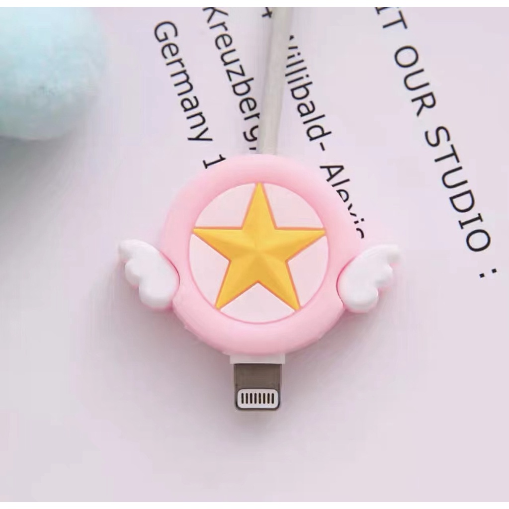 Phụ Kiện Quấn Bảo Vệ Dây Cáp Sạc USB Hình Thú Hoạt Hình Dễ Thương