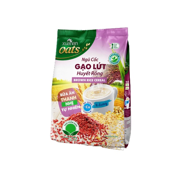 Ngũ cốc dinh dưỡng gạo lứt yến mạch Xuân An gói 400g (tặng kèm cốc theo đợt)