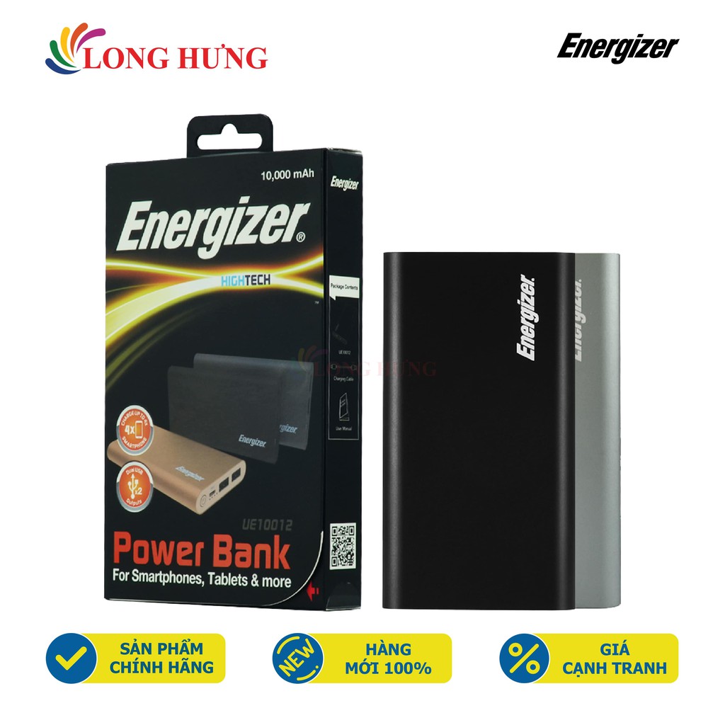 Sạc Dự Phòng Energizer 10000 mAh UE10012 - Hàng chính hãng - Dung lượng pin 10000mAh