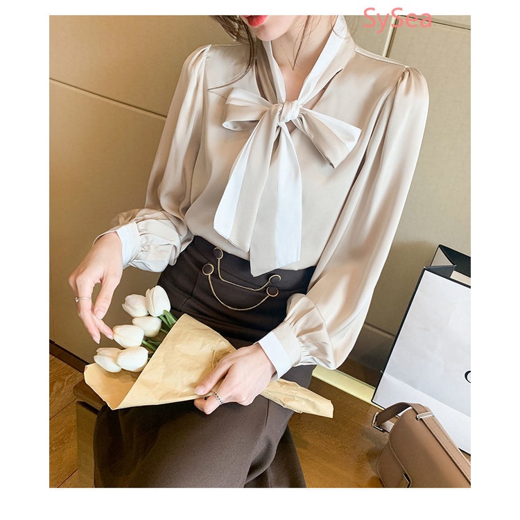 Áo Sơ Mi Công Sở Phối Nơ Plus size Thời Trang Mùa Thu Dành Cho Nữ