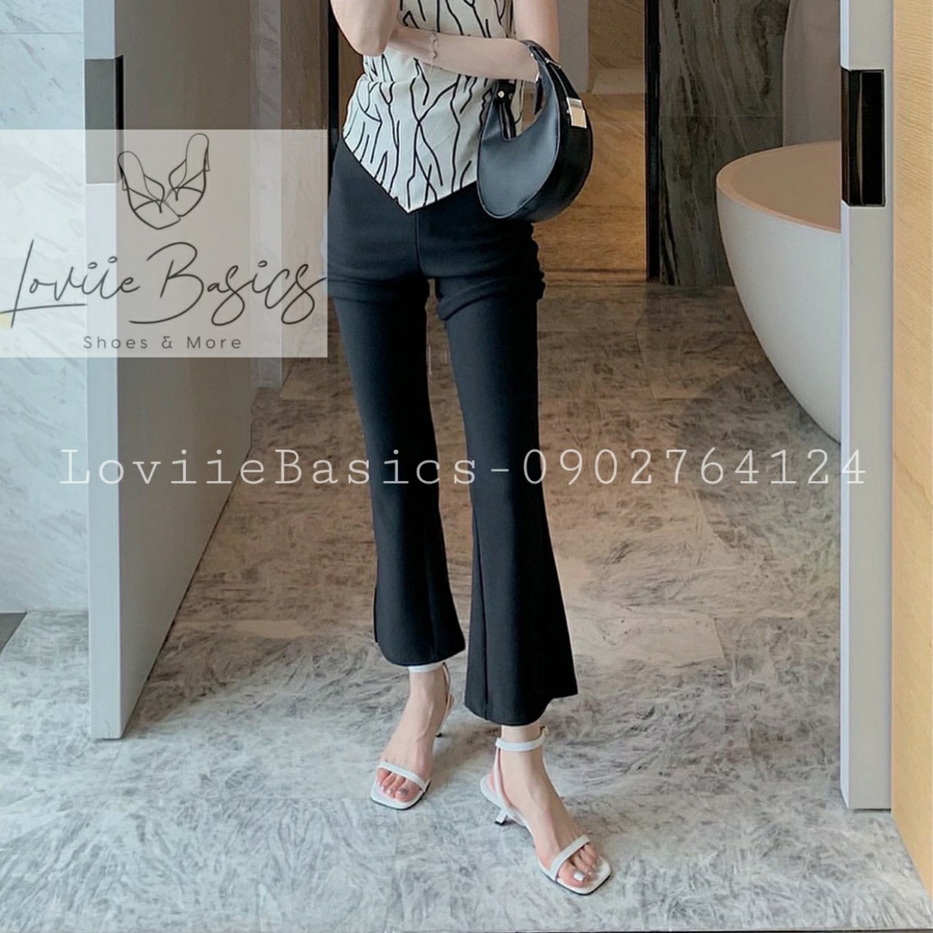 GIÀY CAO GÓT LOVIIE BASICS - SANDAL NỮ THỜI TRANG MŨI VUÔNG - GUỐC QUAI NGANG MẢNH GÓT NHỌN 5 PHÂN G220205