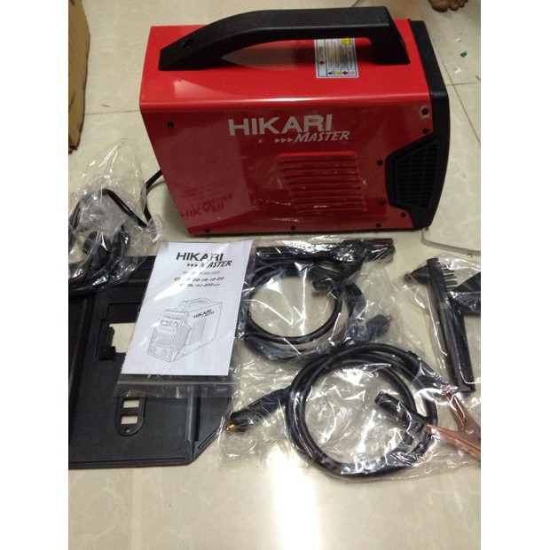 Máy hàn que điện tử Hikari 250A madein Thái lan, màu đỏ, hàn tốt que 4mm.