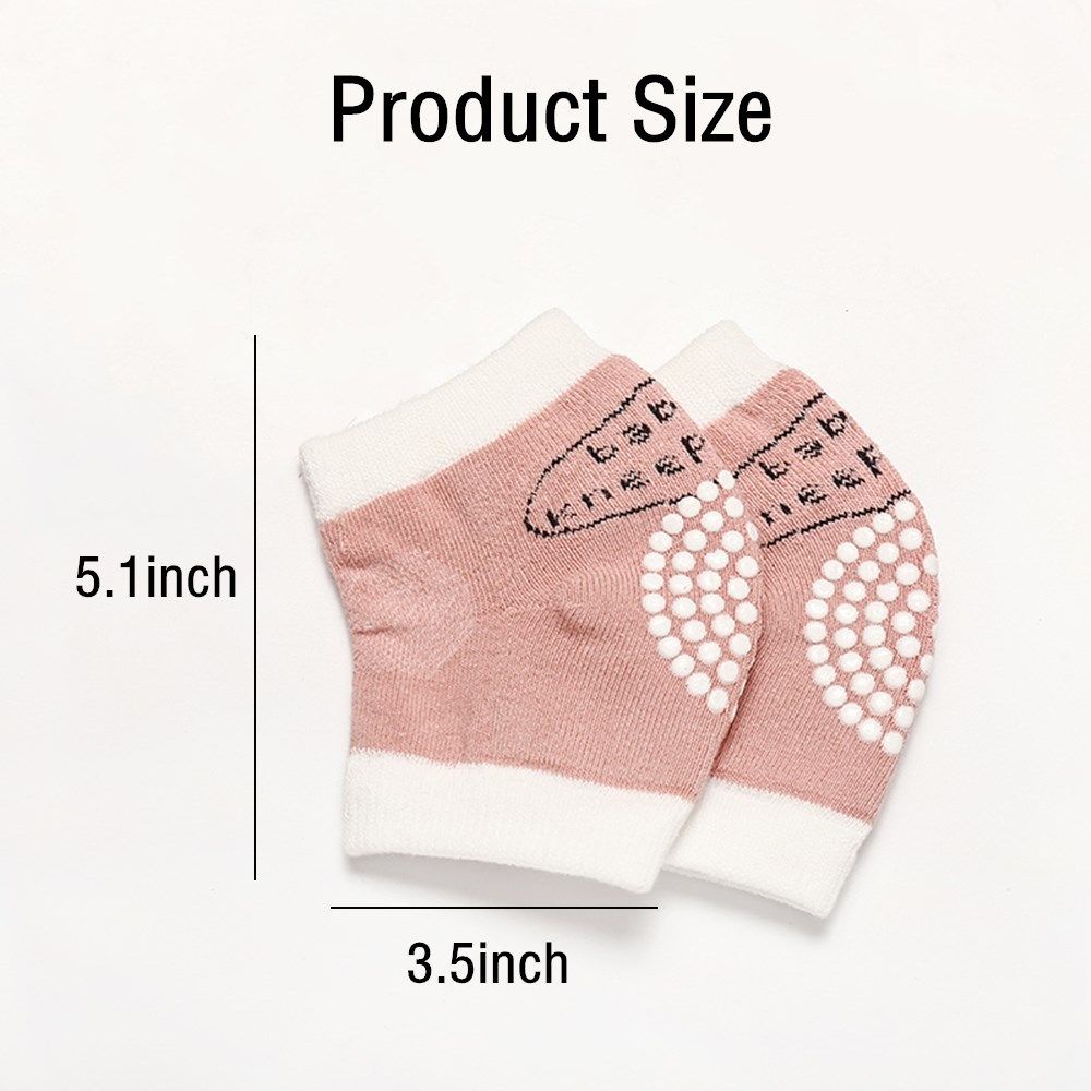 Cặp miếng đệm bảo vệ đầu gối/ khuỷu tay lưới cotton thoáng khí dày dặn chống trượt giữ ấm nhiều màu cho bé tập bò